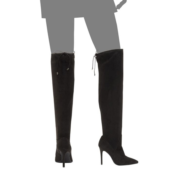 Jessica Simpson Lessy Black Suede Pointed-Toe Over The Knee Women’s Dress Boot 8 - Picture 2 of 10